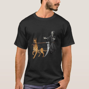 Camiseta Pastor Alemão engraçado de Halloween e a Morte