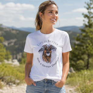Camiseta Pastor Alemão Foto da Vida é Melhor Mulher