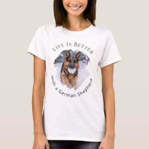 Camiseta Pastor Alemão GSD Foto A Vida é Melhor