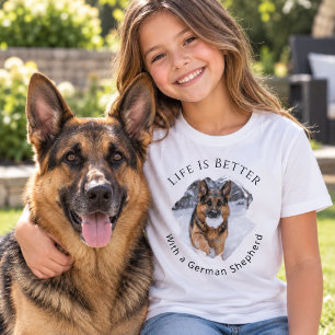 Camiseta Pastor Alemão GSD Foto A Vida É Melhor garota