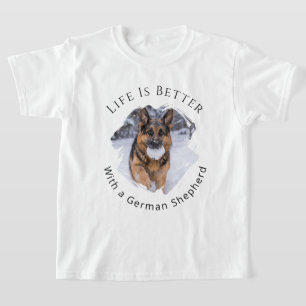 Camiseta Pastor Alemão GSD Foto A Vida é Melhor garota