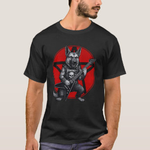 Camiseta Pastor Alemão Guitarra Heavy Metal Rock Amante de