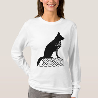 Camiseta Pastor Alemão Loki Nó de Marinheiro Preto 
