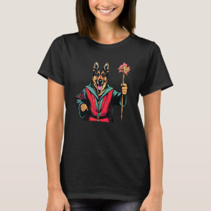 Camiseta Pastor Alemão Mago Cachorro Engraçado Magia