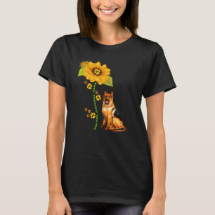 Camiseta Pastor Alemão Mamãe Girassol Patas de Cachorro Don