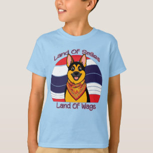 Camiseta Pastor Alemão Na Tailândia Terra De Sorrisos E Aba