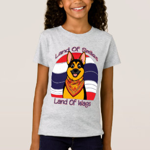 Camiseta Pastor Alemão Na Tailândia Terra De Sorrisos E Aba