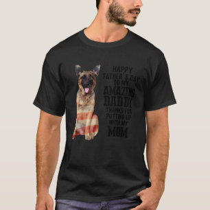 Camiseta Pastor Alemão Papai Feliz Dia dos Pais Para Minha