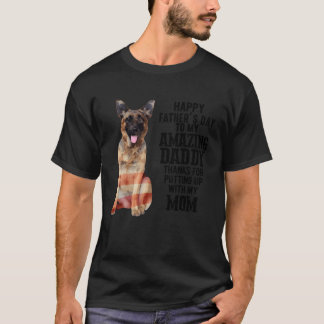 Camiseta Pastor Alemão Papai Feliz Dia dos Pais Para Minha