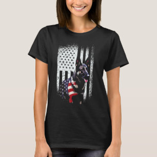 Camiseta Pastor Alemão Patriótico 4 de Julho Bandeira Ameri