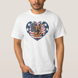 Camiseta Pastor Alemão Patriótico EUA