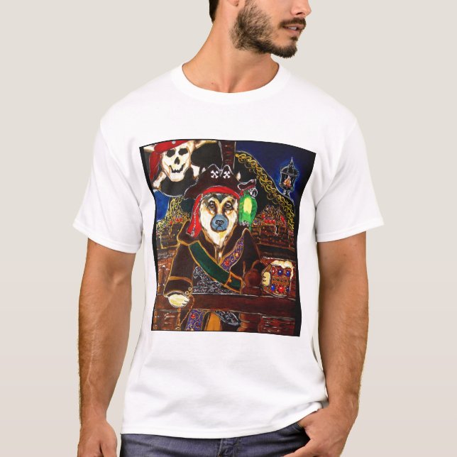 Camiseta Pastor Alemão Pirata (Frente)