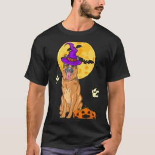 Camiseta Pastor Alemão Preto e Castanho Bruxa Halloween