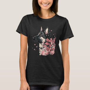 Camiseta Pastor Alemão Raça de Cachorro Flor de Cerejeira J