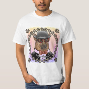 Camiseta Pastor Alemão Usando Óculos