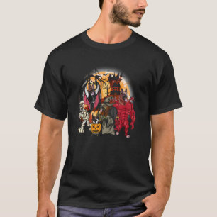 Camiseta Pastor Alemão Vampiro Múmia Bruxa Má Halloween
