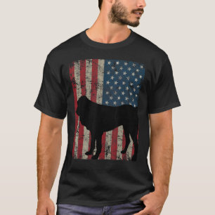 Camiseta Pastor asiático Central Cão Vintage Bandeira Ameri