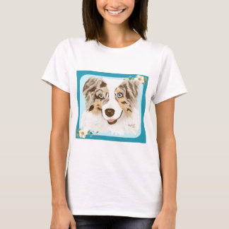 Camiseta Pastor australiano - amor de I meu Merle vermelho