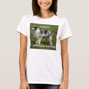 Camiseta pastor australiano blue merle amor c/ foto