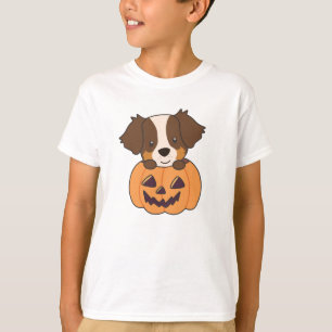 Camiseta Pastor Australiano Em Pumpkin Cute Happy