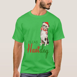 Camiseta Pastor australiano Engraçado Fleas Navidog