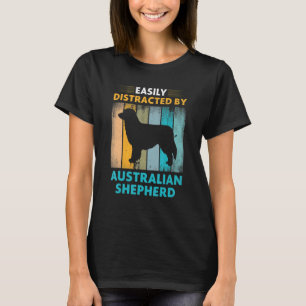Camiseta Pastor australiano facilmente distraído por cães