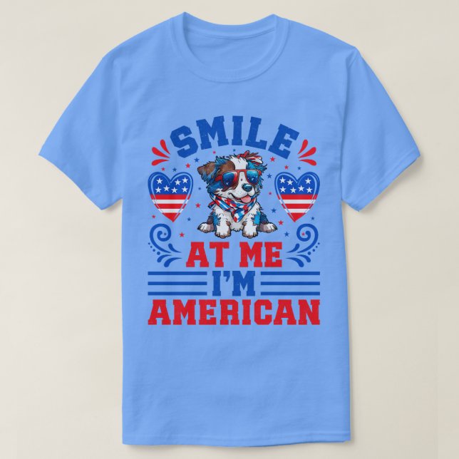 Camiseta Pastor australiano patriótico 1 (Frente do Design)