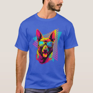 Camiseta Pastor belga malinois com óculos de sol garota dos