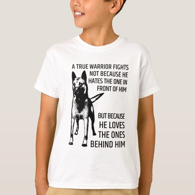 Camiseta Pastor belga - Malinois - guerreiro verdadeiro (Frente)