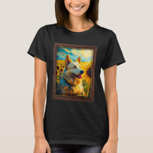 Camiseta Pastor boêmico pintando flor de girassol Mãe Wo