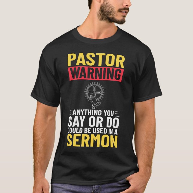 Camiseta Pastor Church Minister Clergy Christian Jesus (Frente)
