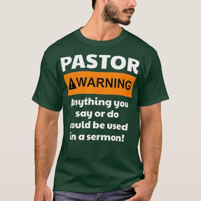 Camiseta Pastor Engraçado Aviso Que Posso Colocá-Lo Em Um (Frente)