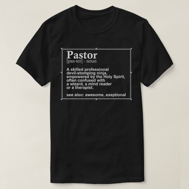 Camiseta Pastor Engraçado Definição Presente Cristão M (Frente do Design)