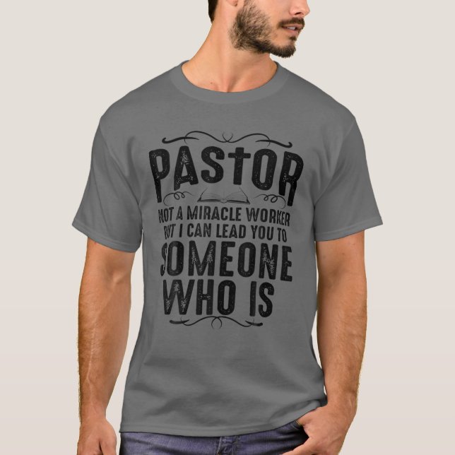 Camiseta Pastor Engraçado Presente Para Homens Legal Igreja (Frente)