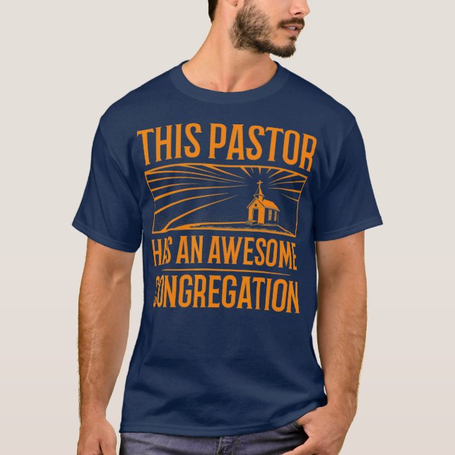 Camiseta Pastor Engraçado Valorizar Homens Presentes Cristã (Frente)