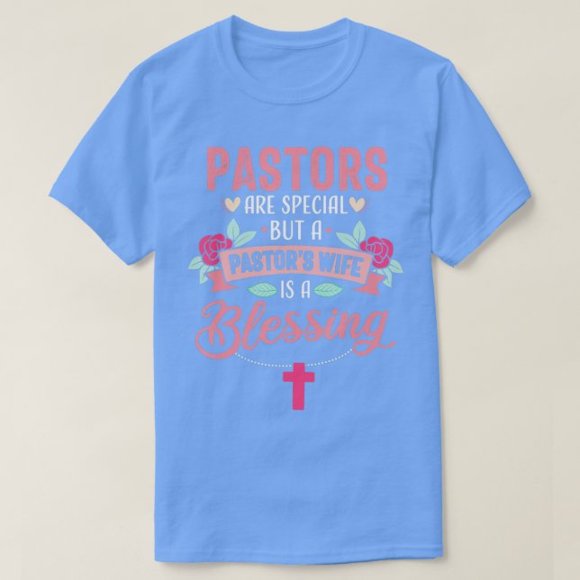Camiseta Pastor Esposa Engraçada Igreja Cristã Especial Gos (Frente do Design)