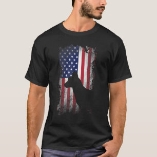Camiseta Pastor holandês patriótico - Legal cão americano B