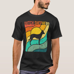 Camiseta Pastor Holandês Pôr do Sol Vintage Mãe Pai
