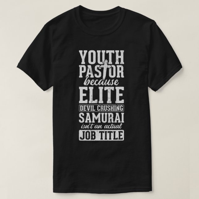 Camiseta Pastor Juvenil Esmagando Pastor da Igreja Samurai (Frente do Design)