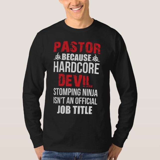 Camiseta Pastor Porque o Demônio Duplo Ninja (Frente)