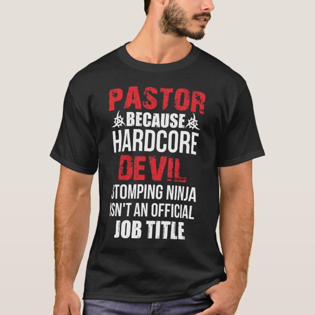 Camiseta Pastor Porque o Demônio Duplo Ninja (Frente)