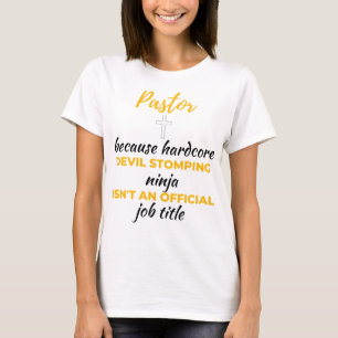 Camiseta Pastor Porque o Demônio Grave Ninja Ninja Bl