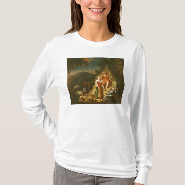 Camiseta Pastor que joga uma flauta (Frente)