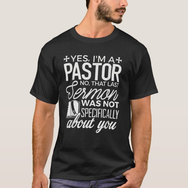 Camiseta Pastor Sim sou Pastor Teatro Pastor Homens Cristão (Frente)