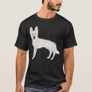 Camiseta Pastor Suíço Branco Pastor Alemão Branco Cachorro 
