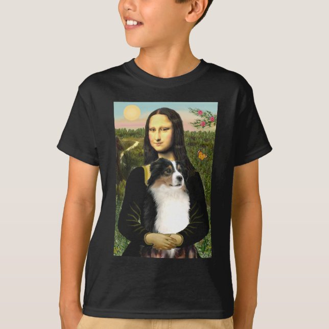 Camiseta Pastora Australiana da Mona Lisa (Tri) (Frente)