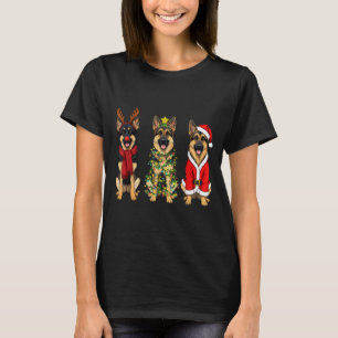 Camiseta Pastoral Natalino Retro Pastor Alemão Santa Rena G