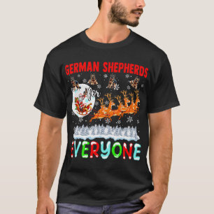 Camiseta Pastores Alemães Para Todos o Papai Noel do Natal