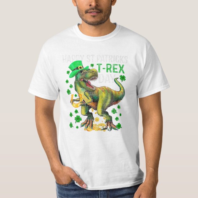 Camiseta PaT Rex Dinossaur Saint Patrick (Frente)