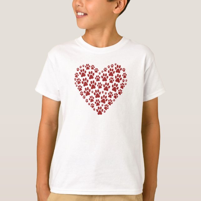 Camiseta Pata Amor Coração Crianças (Frente)